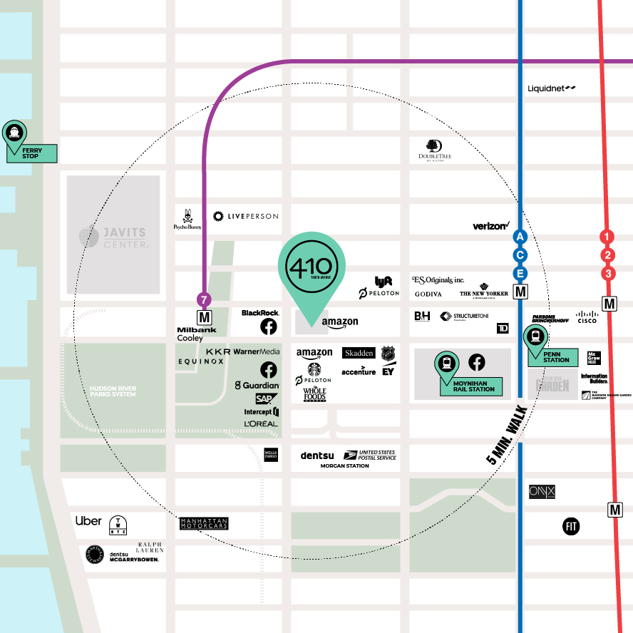 410 Tenth Ave Area Map